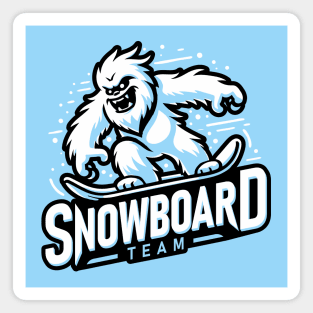 Cool Snowboarding Yeti Snowboard Team Abominable Snowman Graphic Magnet